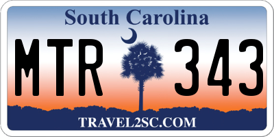 SC license plate MTR343