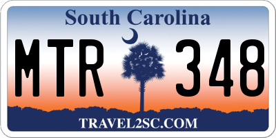 SC license plate MTR348