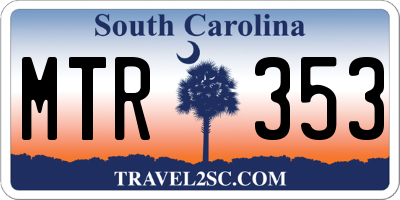 SC license plate MTR353
