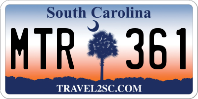 SC license plate MTR361
