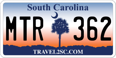 SC license plate MTR362