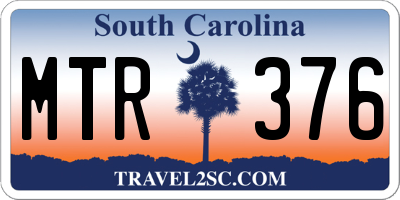 SC license plate MTR376