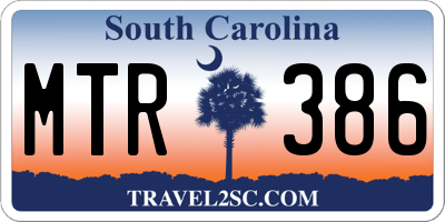 SC license plate MTR386