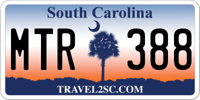 SC license plate MTR388