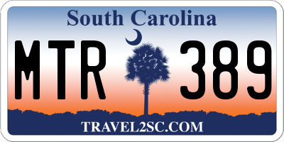 SC license plate MTR389