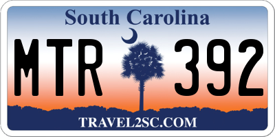 SC license plate MTR392