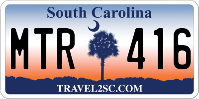 SC license plate MTR416