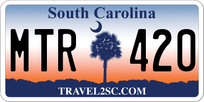 SC license plate MTR420