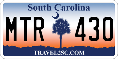 SC license plate MTR430