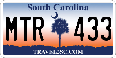 SC license plate MTR433