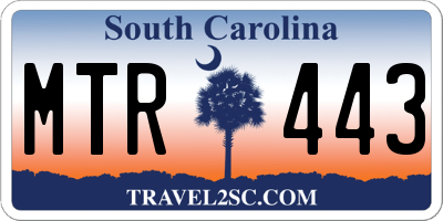 SC license plate MTR443