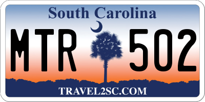 SC license plate MTR502