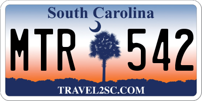 SC license plate MTR542