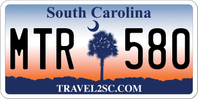 SC license plate MTR580