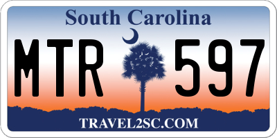 SC license plate MTR597