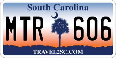 SC license plate MTR606