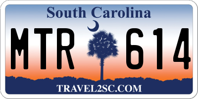 SC license plate MTR614