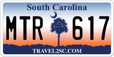 SC license plate MTR617