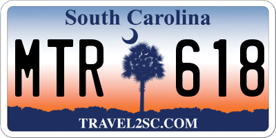 SC license plate MTR618