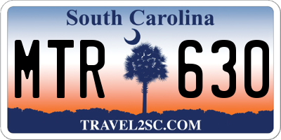 SC license plate MTR630