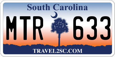 SC license plate MTR633