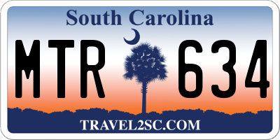 SC license plate MTR634