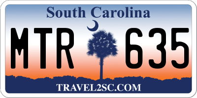 SC license plate MTR635