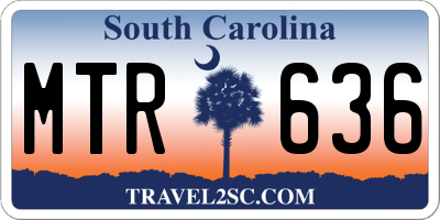 SC license plate MTR636