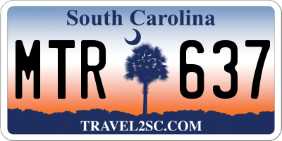 SC license plate MTR637