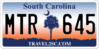 SC license plate MTR645