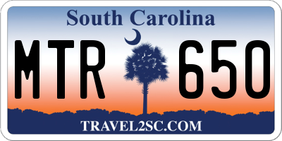 SC license plate MTR650