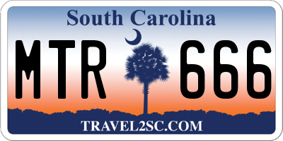SC license plate MTR666