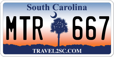 SC license plate MTR667