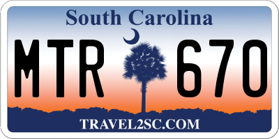 SC license plate MTR670