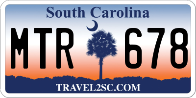 SC license plate MTR678