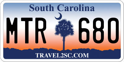 SC license plate MTR680