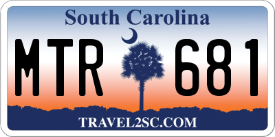 SC license plate MTR681