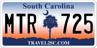 SC license plate MTR725