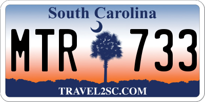 SC license plate MTR733