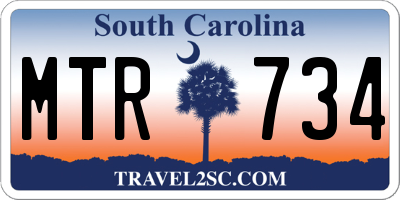SC license plate MTR734
