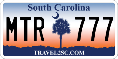 SC license plate MTR777