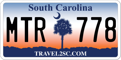 SC license plate MTR778