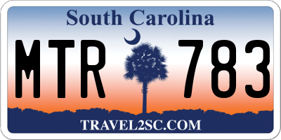 SC license plate MTR783