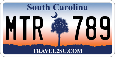 SC license plate MTR789