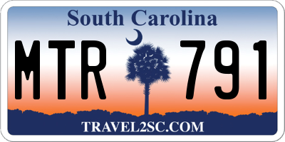 SC license plate MTR791