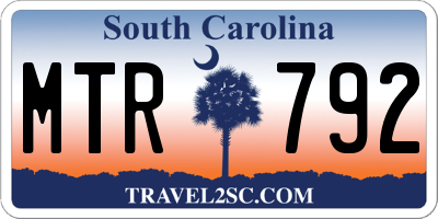 SC license plate MTR792