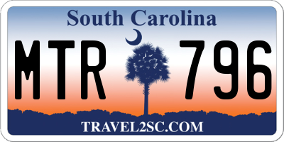 SC license plate MTR796