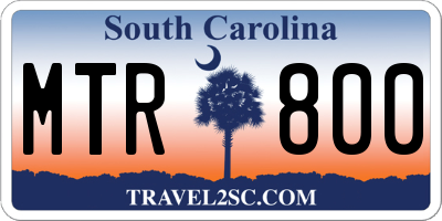 SC license plate MTR800