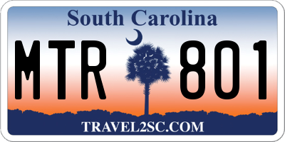 SC license plate MTR801