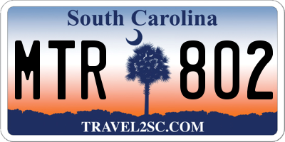 SC license plate MTR802